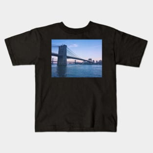 Brooklyn Bridge Pastel Sunset Manhattan Kids T-Shirt